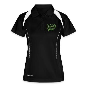farm - Women's Polo breathable - black/white - Front