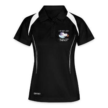 Funny penguin saying lazy funny gift idea - Women's Polo breathable - black/white - Front