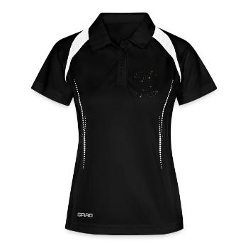 Stern sterne Star Stars - Frauen Polo atmungsaktiv - Schwarz/Weiß - Vorne
