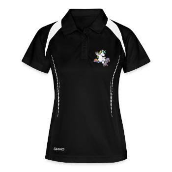 Unicorn Skater Skateboard - Polo respirant Femme - noir/blanc - Devant