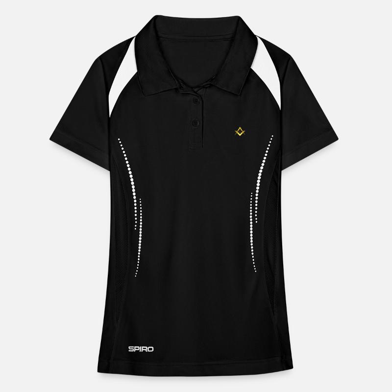 Masonic symbol angle compass gold freemasonry Women's Polo breathable