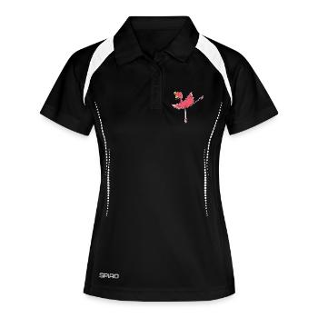 Flamingo Ballerina Ballett Tanz - Frauen Polo atmungsaktiv - Schwarz/Weiß - Vorne