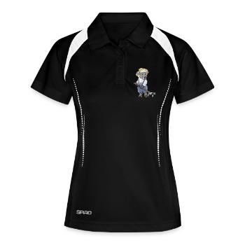 Schaf Landwirt Harke Bauernhof - Frauen Polo atmungsaktiv - Schwarz/Weiß - Vorne