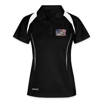 Truck USA Flag Chauffeur de camion - Polo respirant Femme - noir/blanc - Devant