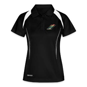 Schwimmen Schwimmer Vintage - Frauen Polo atmungsaktiv - Schwarz/Weiß - Vorne