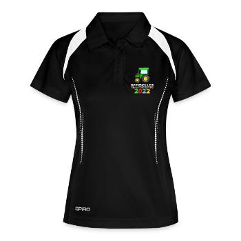 Kindergarten 2022 Traktor Geschenk - Frauen Polo atmungsaktiv - Schwarz/Weiß - Vorne