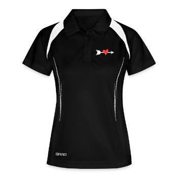 Flèche du cœur - Polo respirant Femme - noir/blanc - Devant