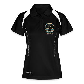 Can’t Hear You I’m Gaming - Funny Gamer Quote  - Polo respirant Femme - noir/blanc - Devant