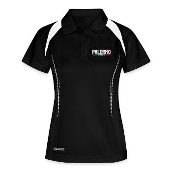 Palermo Italien Flagge - Frauen Polo atmungsaktiv - Schwarz/Weiß - Vorne