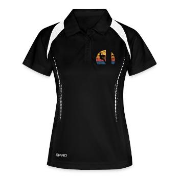 Baumpfleger Baumfäller - Frauen Polo atmungsaktiv - Schwarz/Weiß - Vorne