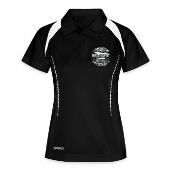 Physiotherapeut - Frauen Polo atmungsaktiv - Schwarz/Weiß - Vorne