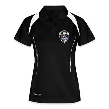 Norwegen Angeln Angler - Frauen Polo atmungsaktiv - Schwarz/Weiß - Vorne