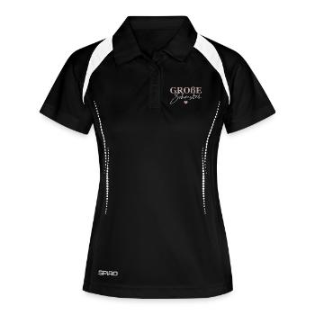 Große Schwester - Frauen Polo atmungsaktiv - Schwarz/Weiß - Vorne
