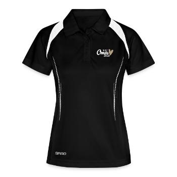 Oma 2023 - Werdende Oma 2023 - Frauen Polo atmungsaktiv - Schwarz/Weiß - Vorne