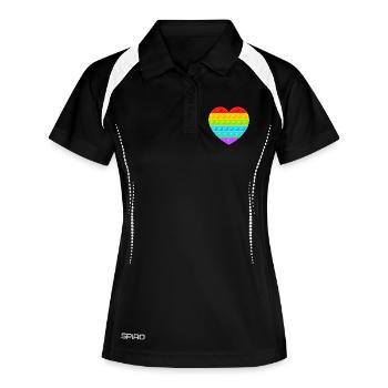 Pop It Popit Heart Colorful Rainbow - Women's Polo breathable - black/white - Front