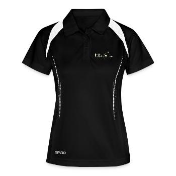 Jäger Herzschlag für die Jagd - Frauen Polo atmungsaktiv - Schwarz/Weiß - Vorne