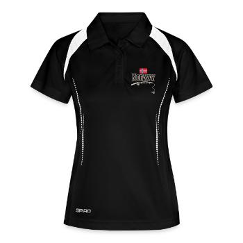 Norwegen Angeln Angler Angeltour - Frauen Polo atmungsaktiv - Schwarz/Weiß - Vorne