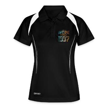 1997 Naissance Anniversaire Année de naissance - Polo respirant Femme - noir/blanc - Devant