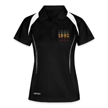 1980 - Women's Polo breathable - black/white - Front