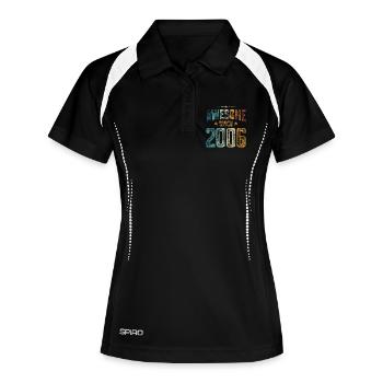 2006 Geboren 18.Geburtstag Geburtsjahr - Frauen Polo atmungsaktiv - Schwarz/Weiß - Vorne