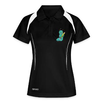 École de crayons des élèves Caterpillar - Polo respirant Femme - noir/blanc - Devant
