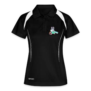 Maus Friseur Rasiermesser - Frauen Polo atmungsaktiv - Schwarz/Weiß - Vorne