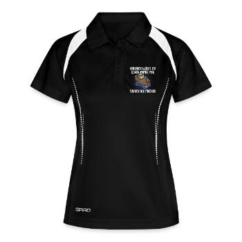 Faultier Beruf - Frauen Polo atmungsaktiv - Schwarz/Weiß - Vorne