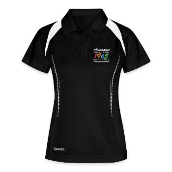 1965 - Jahrgang 1965 - Fantastisch seit 1965 - Frauen Polo atmungsaktiv - Schwarz/Weiß - Vorne