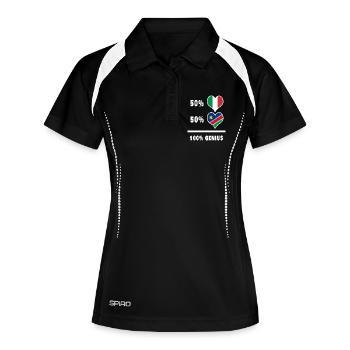 Brilliant Italien und Namibia / Geschenk - Frauen Polo atmungsaktiv - Schwarz/Weiß - Vorne