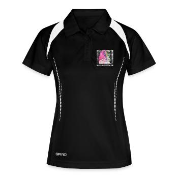 Gnome One Fights Alone Fight Cancer - Frauen Polo atmungsaktiv - Schwarz/Weiß - Vorne
