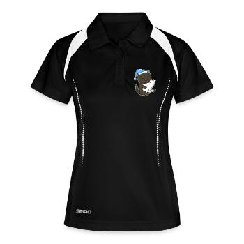Katze Katzenrasse Havana - Frauen Polo atmungsaktiv - Schwarz/Weiß - Vorne
