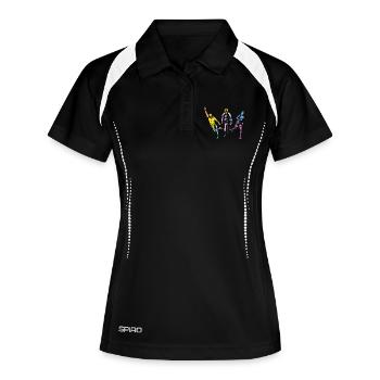 Watercolors Women Triathlon - Women's Polo breathable - black/white - Front
