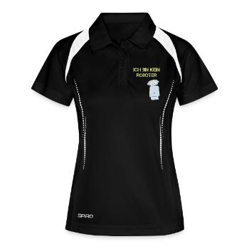 ich bin kein roboter - Frauen Polo atmungsaktiv - Schwarz/Weiß - Vorne