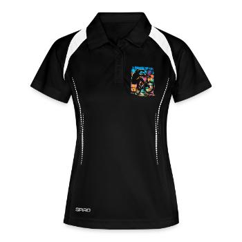 Vintage Bmx Fahrrad - Retro Bmx Rad Farbenfroh - Frauen Polo atmungsaktiv - Schwarz/Weiß - Vorne