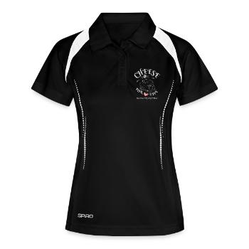 Cheese is for Life - Cheese Lovers Apparel - Frauen Polo atmungsaktiv - Schwarz/Weiß - Vorne