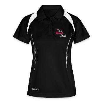 Ich Nagel Dich Nageldesignerin - Frauen Polo atmungsaktiv - Schwarz/Weiß - Vorne