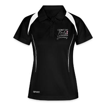 Je ne fais pas d’ongles Je conçois des rêves - Polo respirant Femme - noir/blanc - Devant