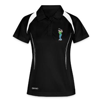 Dessin animé Golf - Polo respirant Femme - noir/blanc - Devant