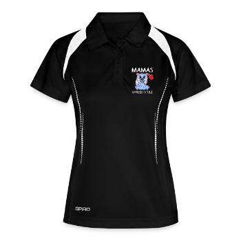Baby Geburt Schwanger Babyspruch Sprüche - Frauen Polo atmungsaktiv - Schwarz/Weiß - Vorne