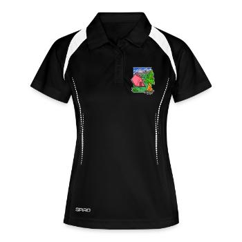 Camping Camping Motif - Polo respirant Femme - noir/blanc - Devant
