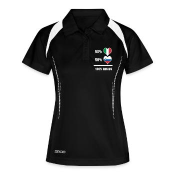 La Slovénie et l’Italie font preuve de génie à 100% - Polo respirant Femme - noir/blanc - Devant