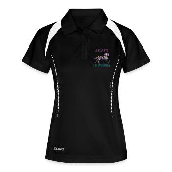 Je peux pas j'ai equitation florale poney cheval - Polo respirant Femme - noir/blanc - Devant