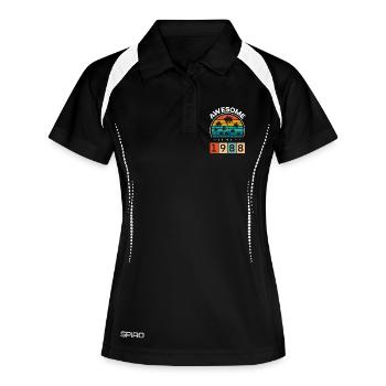 1988 Geboren Geburtstag Geburtsjahr Vintage - Frauen Polo atmungsaktiv - Schwarz/Weiß - Vorne
