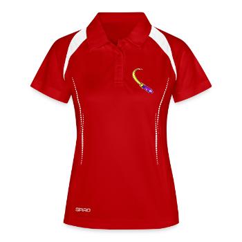 Rakete Lila - Frauen Polo atmungsaktiv - Rot/Weiß - Vorne