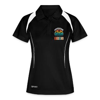 2001 Born Birthday Year of birth vintage - Women's Polo breathable - black/white - Front