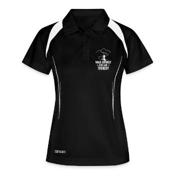 Was bringt dich auf Touren? - Frauen Polo atmungsaktiv - Schwarz/Weiß - Vorne