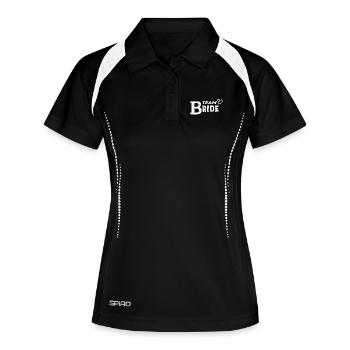 Team Bride Motiv mit Herz - Frauen Polo atmungsaktiv - Schwarz/Weiß - Vorne