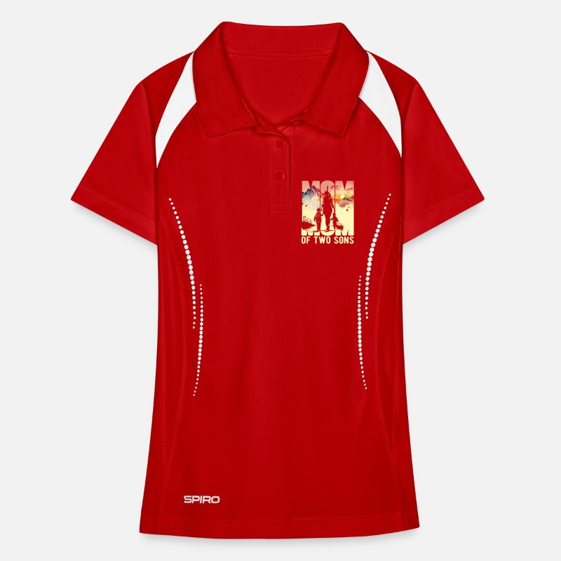 Mutter mit zwei Söhnen Muttertag Berge Mama Kind Frauen Polo atmungsaktiv