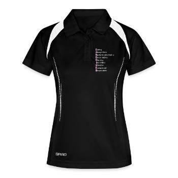 Définition de l’aidant Aidant âgé - Polo respirant Femme - noir/blanc - Devant