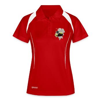 Moissonneuse-batteuse Claas LEXION 8700 - Polo respirant Femme - rouge/blanc - Devant